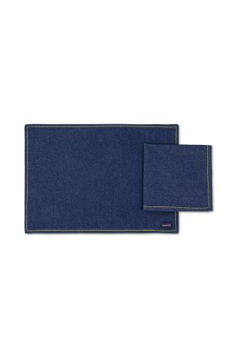 Coincasa σετ σουπλά και πετσέτα φαγητού 50 x 35 cm - 007358128 Denim Blue Σκούρο